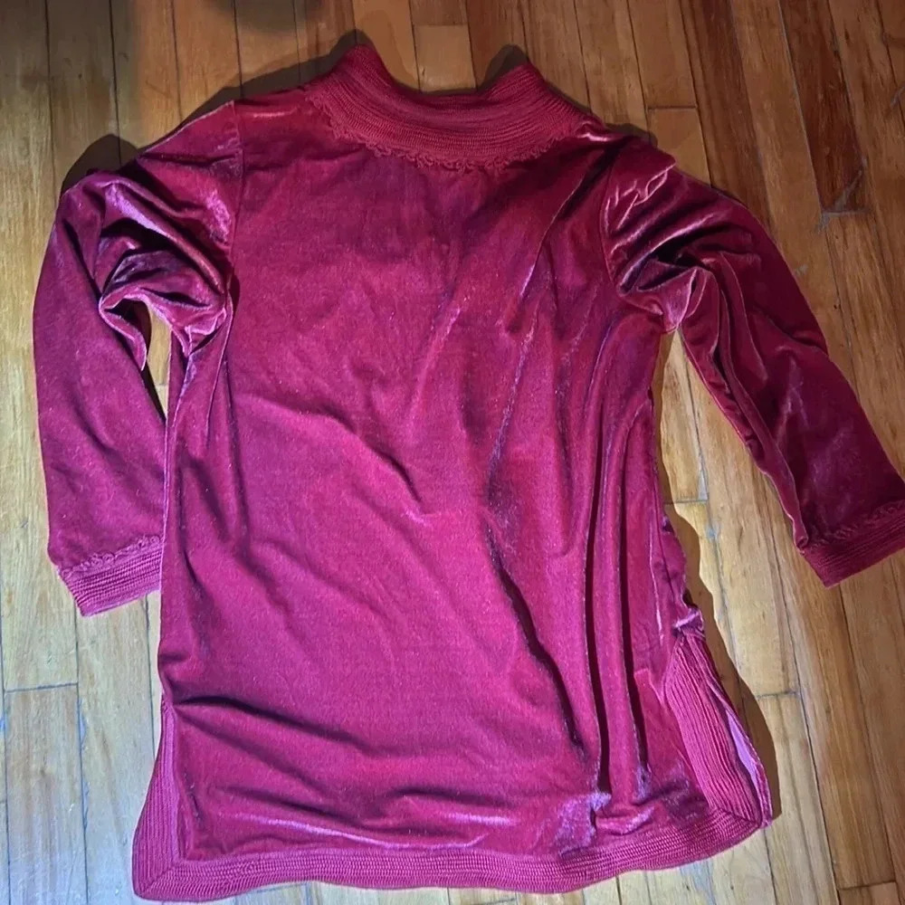 Velvet soft‎ surroundings pink embellished  tunic - Picture 7 of 8